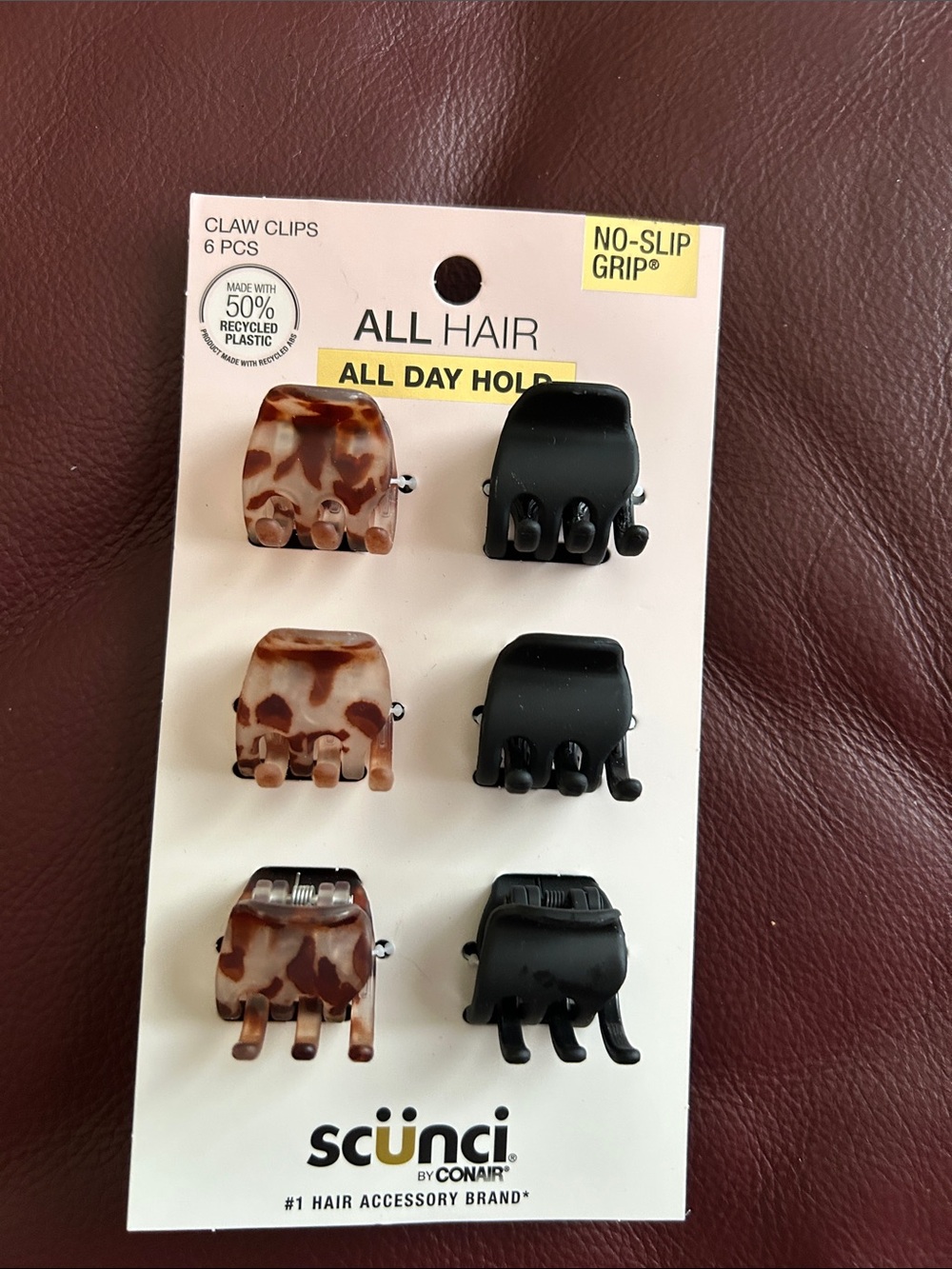 scunci Tortoiseshell & Black Mini Claw Clip Set